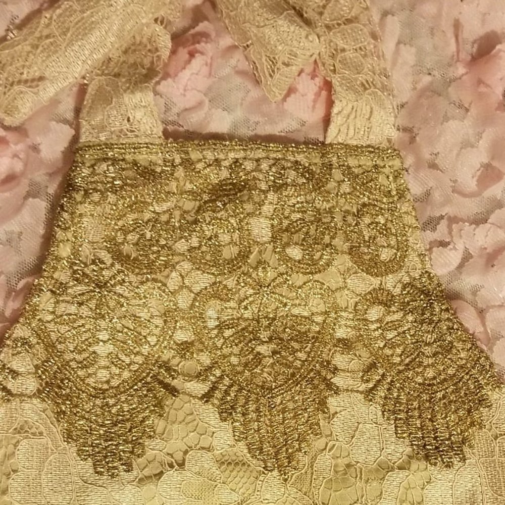 Gold Lace Romper